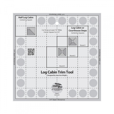 Creative Grids Log Cabin Trim Tool for 8in Finished Blocks Quilt Ruler