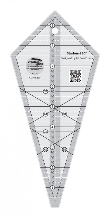 Creative Grids Starburst 30 Degree Triangle Quilt 9-1/2in Ruler CGRISE30  Notion - StoryQuilts.com