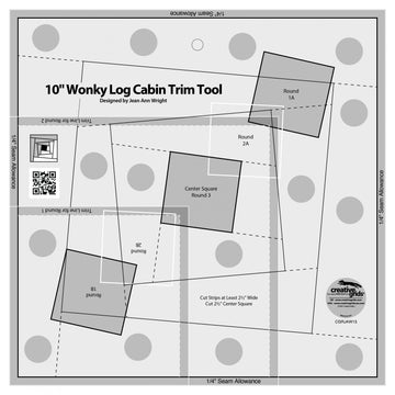 Creative Grids 10in Wonky Log Cabin Trim Tool CGRJAW13  Notion - StoryQuilts.com