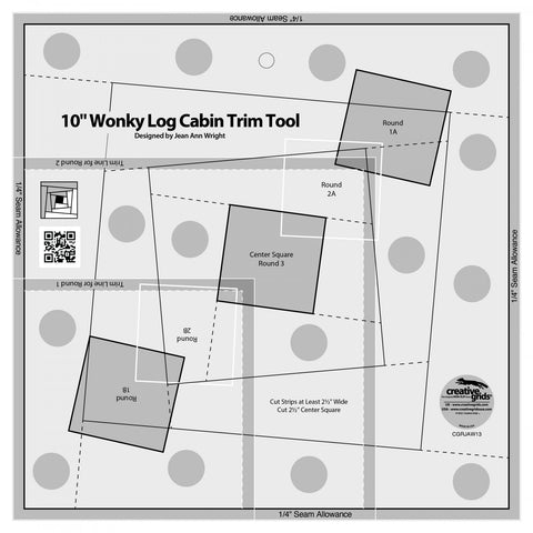 Creative Grids 10in Wonky Log Cabin Trim Tool CGRJAW13
