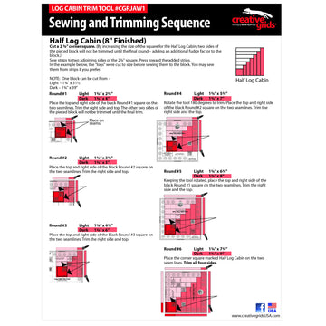 Creative Grids Log Cabin Trim Tool for 8in Finished Blocks Quilt Ruler CGRJAW1  Notion - StoryQuilts.com