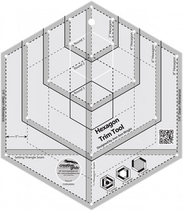 Creative Grids Hexagon Trim Tool Quilt Ruler  Notion - StoryQuilts.com