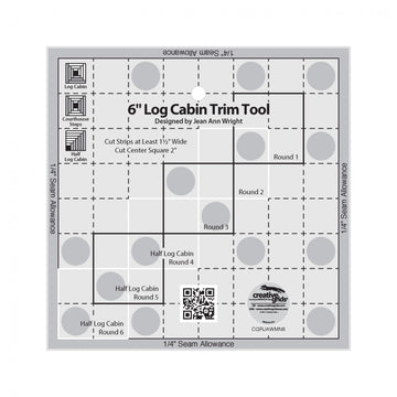 Creative Grids 6in Log Cabin Trim Tool Quilt Ruler  Notion - StoryQuilts.com