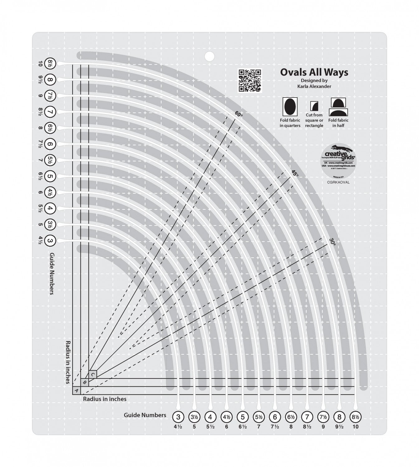 Creative Grids Ovals All Ways Quilt Ruler