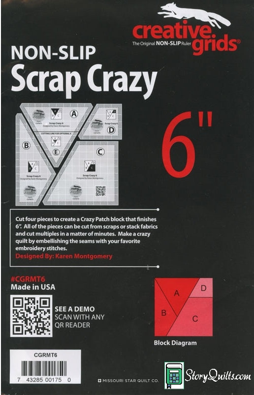 Creative Grids Scrap Crazy 6"  Notion - StoryQuilts.com