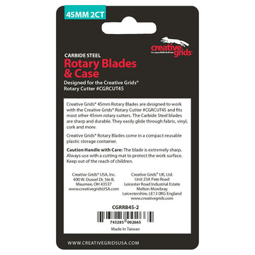 Creative Grids 45mm Replacement Rotary Blade 2pk  Notion - StoryQuilts.com