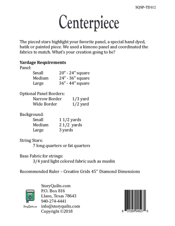 Centerpiece  Pattern - StoryQuilts.com