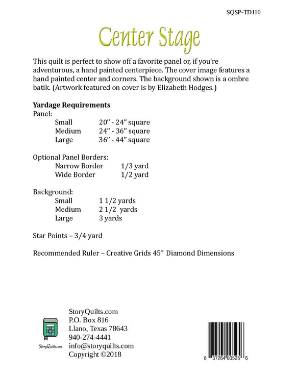 Center Stage  Pattern - StoryQuilts.com
