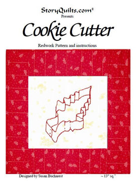 Cookie Cutter - Redwork  Pattern - StoryQuilts.com