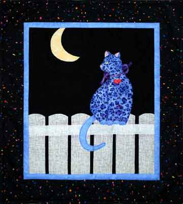 Moon Cat  Pattern - StoryQuilts.com