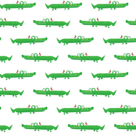 White Mini Alligator by Michael Miller