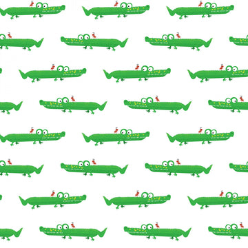 White Mini Alligator by Michael Miller