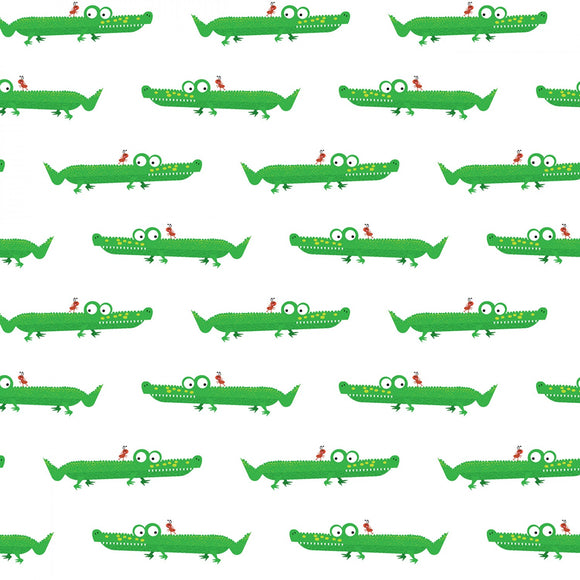 White Mini Alligator by Michael Miller