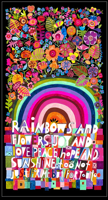 Rainbows & Sunshine 24" panel  Fabric - StoryQuilts.com