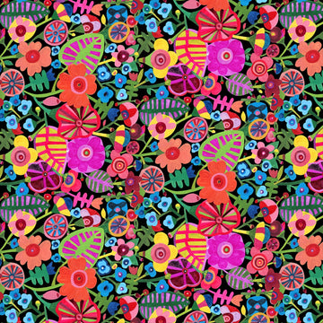 Black Floral by Michael Miller  Fabric - StoryQuilts.com