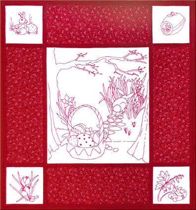 Easter Morn - Redwork  Pattern - StoryQuilts.com