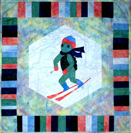 Turtle Skier  Pattern - StoryQuilts.com