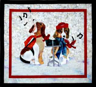 Caroling Beagles - Not so Silent Night  Pattern - StoryQuilts.com