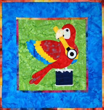 Red Parrot - Sewing Birds  Pattern - StoryQuilts.com