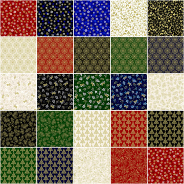 10in Squares Holiday Sparkle, 42pcs/bundle  Fabric - StoryQuilts.com