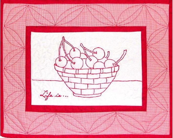 Life Is . . . - Redwork  Pattern - StoryQuilts.com