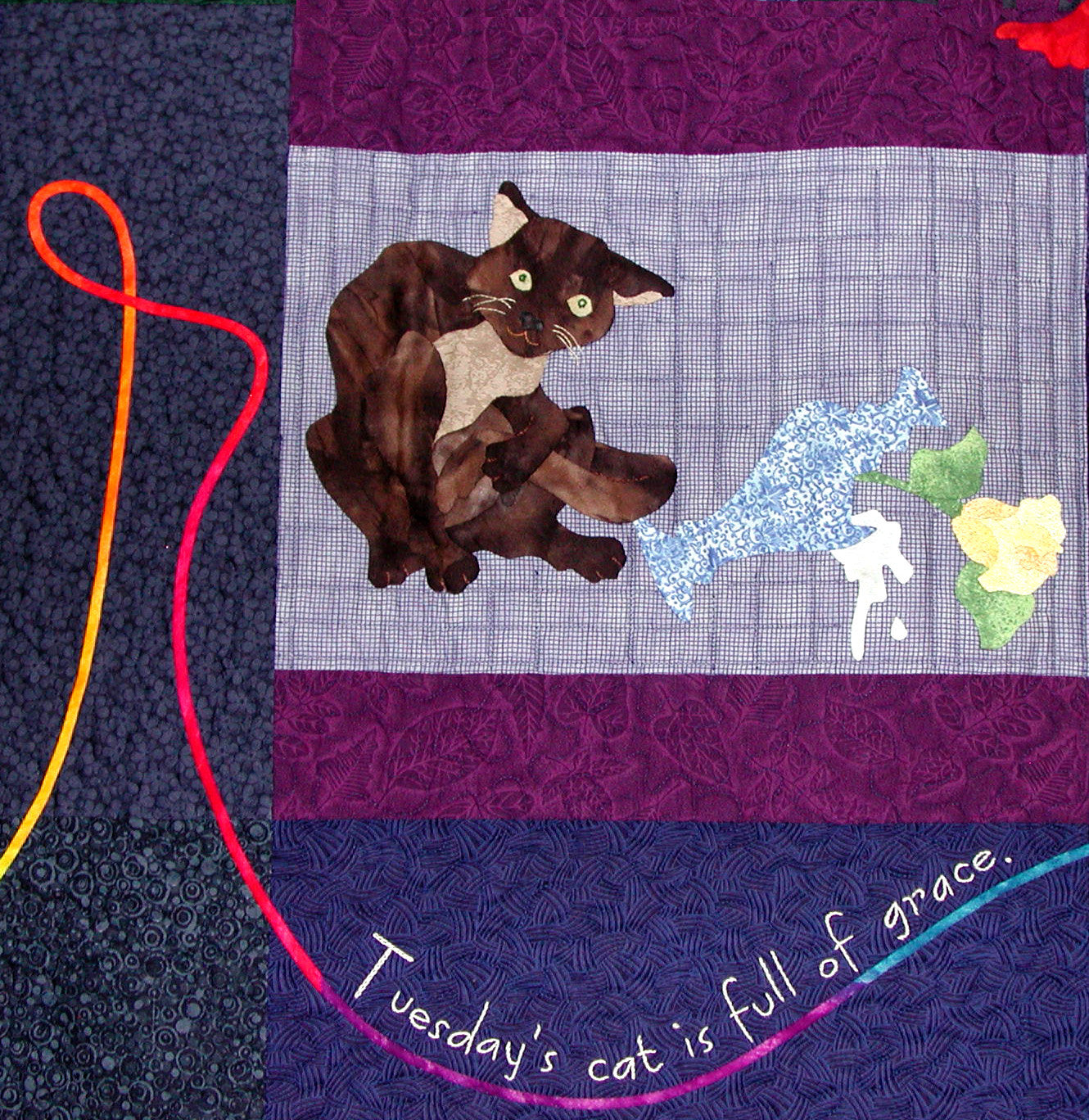 Tuesday's Cat - Block 2  Pattern - StoryQuilts.com