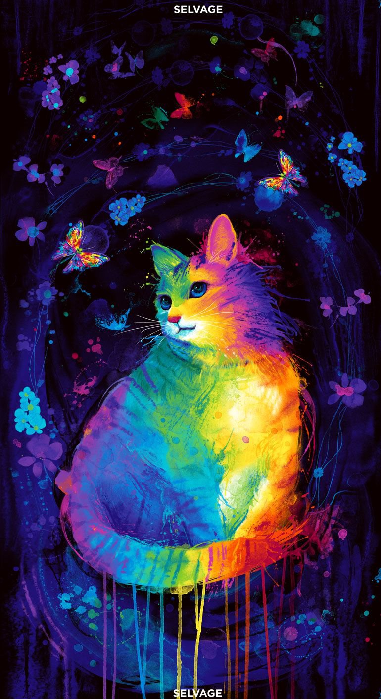 24" MEOWZA MYSTICAL CAT PANEL