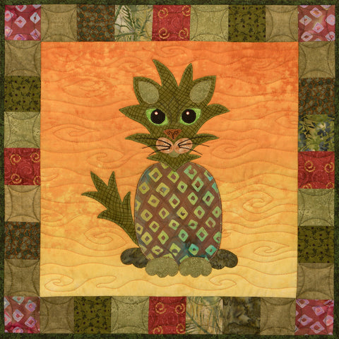 Pineapple Persian - Garden Patch Cats  Pattern - StoryQuilts.com