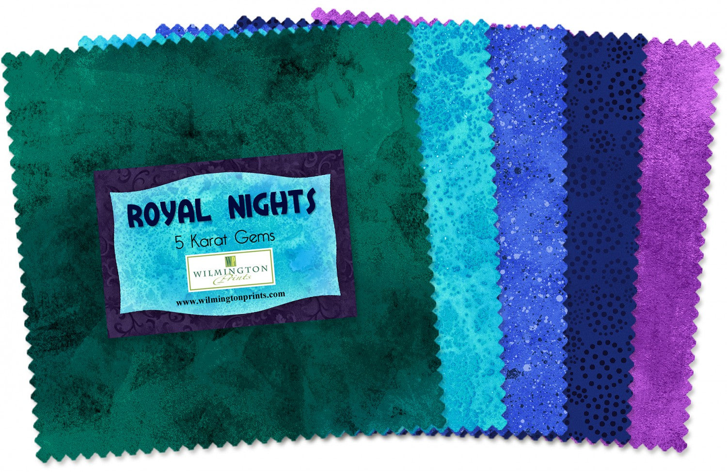 Essential Gems Royal Nights 5in Squares  Fabric - StoryQuilts.com