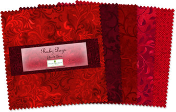 5 inch Squares Ruby Days 42 pcs  Fabric - StoryQuilts.com