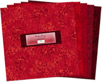10 inch Squares Ruby Days 42 pcs  Fabric - StoryQuilts.com