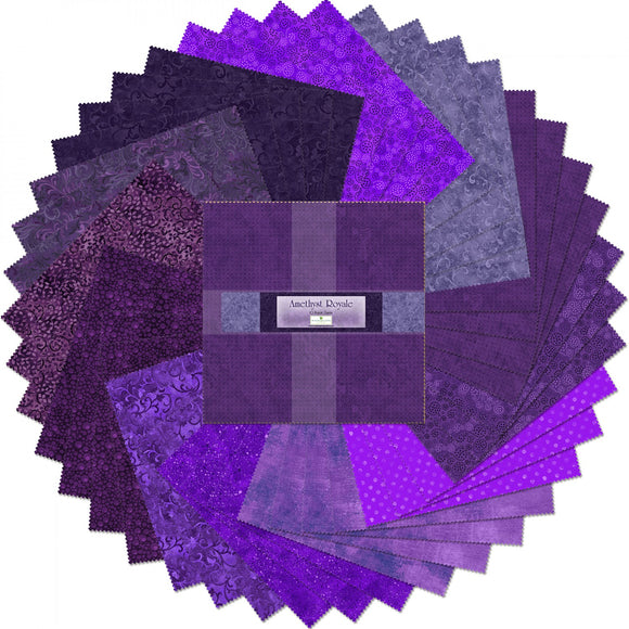 10in Squares Amethyst Royale 42pcs/bundle  Fabric - StoryQuilts.com