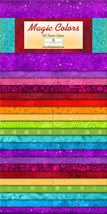 2-1/2 in Strips Magic Colors 40 pcs per pack  Fabric - StoryQuilts.com