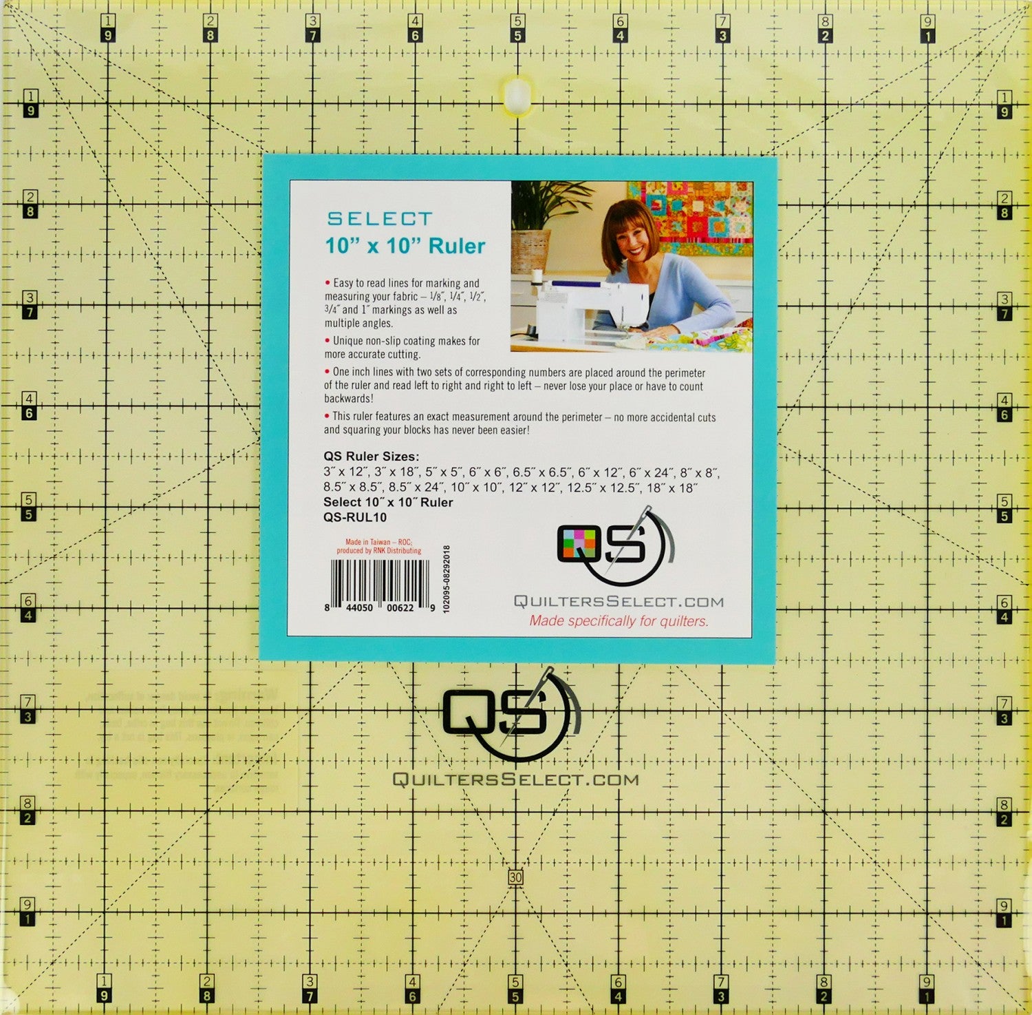 Non-Slip Ruler 10in x 10in # QS-RUL10X10