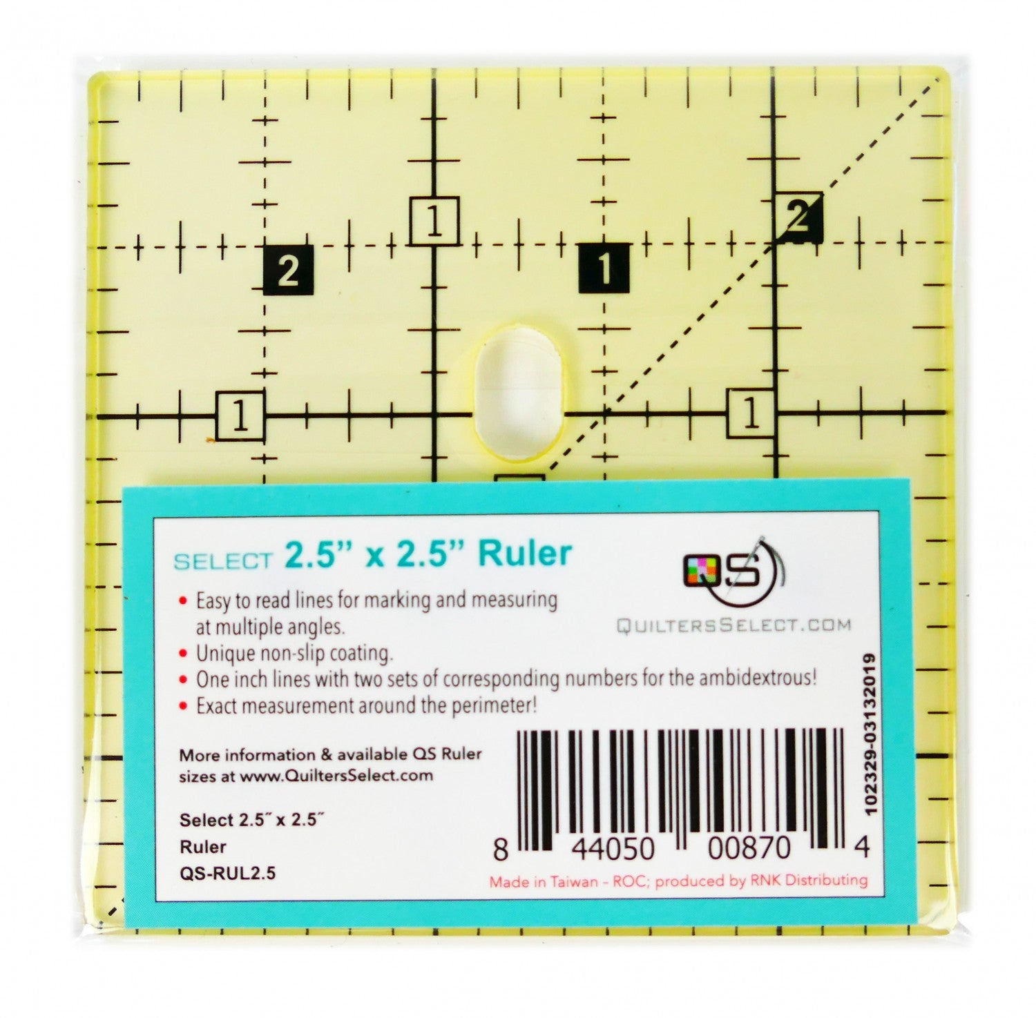 Non-Slip Ruler 2-1/2in x 2-1/2in # QS-RUL25