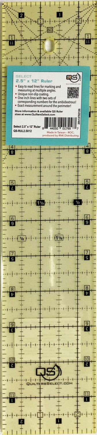 Non-Slip Ruler 2-1/2in x 12in # QS-RUL25X12