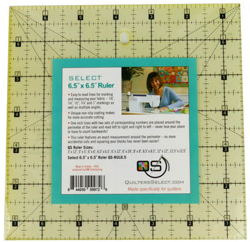 Non-Slip Ruler 6-1/2in x 6-1/2in QsRUL65N  Notion - StoryQuilts.com