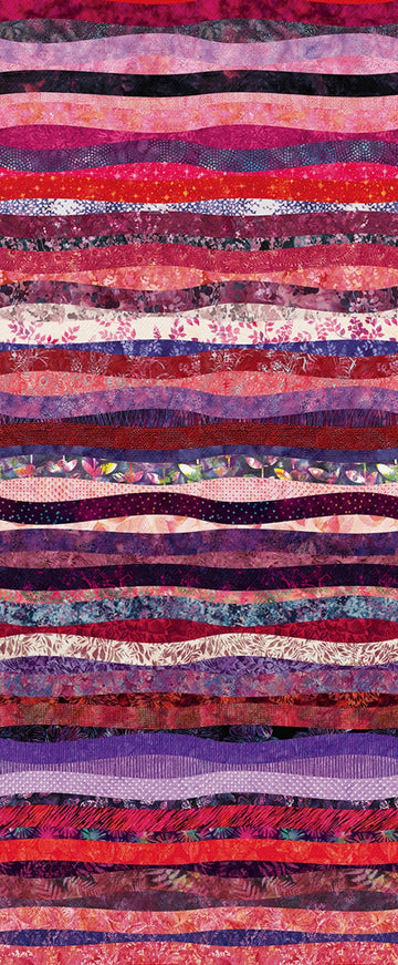 Pink Waves  Fabric - StoryQuilts.com