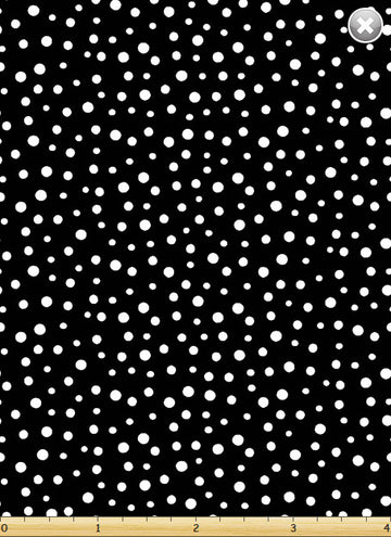 White on Black Irregular Dot  Fabric - StoryQuilts.com