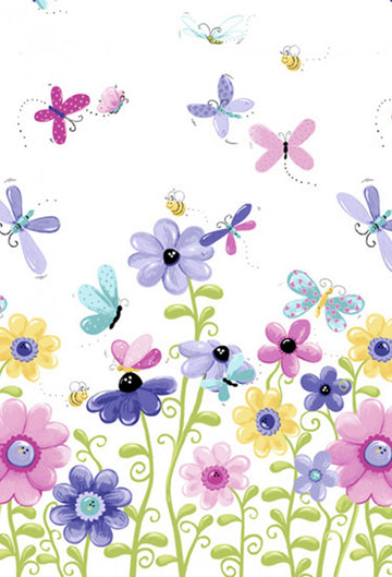 Lilac Flutter Double Border by Susybee  Fabric - StoryQuilts.com