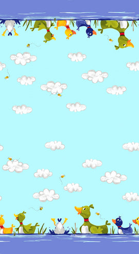 Blue Bill & Bob Best Buddies Double Border 24 in repeat