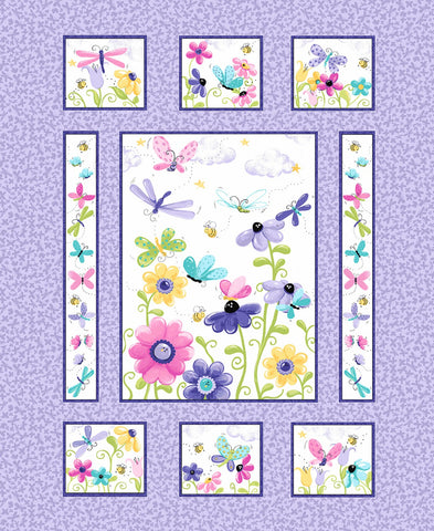 Flutter the Butterfly Quilt 36in Panel - Purple