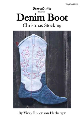 Denim Boot Christmas Stocking Pattern - 0