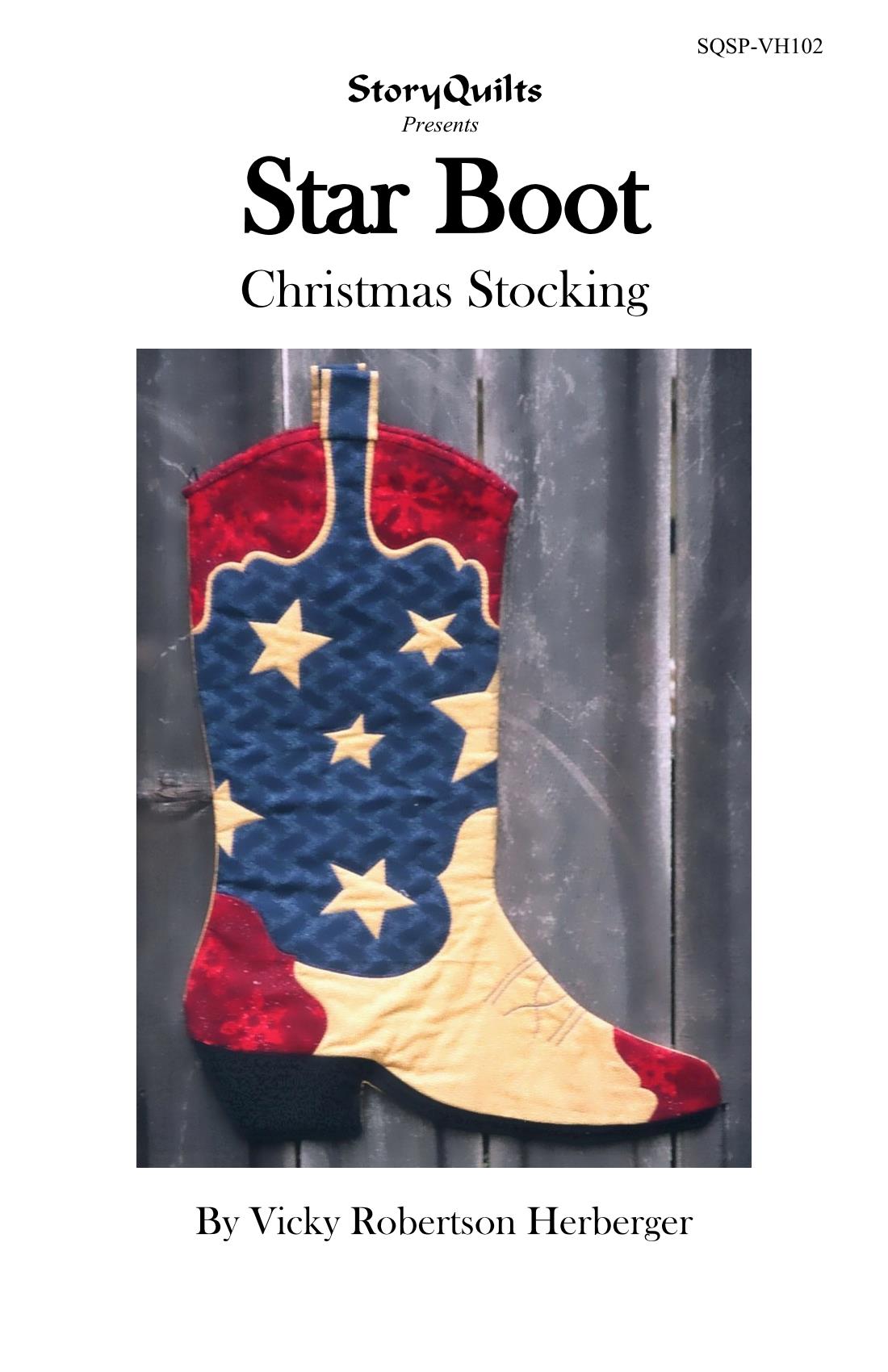 Star Boot Christmas Stocking Quilting Pattern - 0