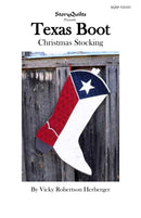 Texas Boot Christmas Stocking Quilting Pattern-2