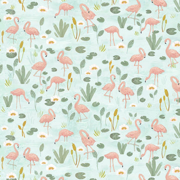 Flamingo Pond from Let's Get Wild by Clara Jean for Dear Stella  Fabric - StoryQuilts.com