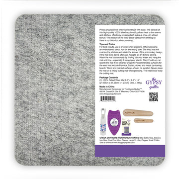 Wool Pressing Mat 8-1/2in x 8-1/2in x 1/2in Thick # TGQWM85  Notion - StoryQuilts.com