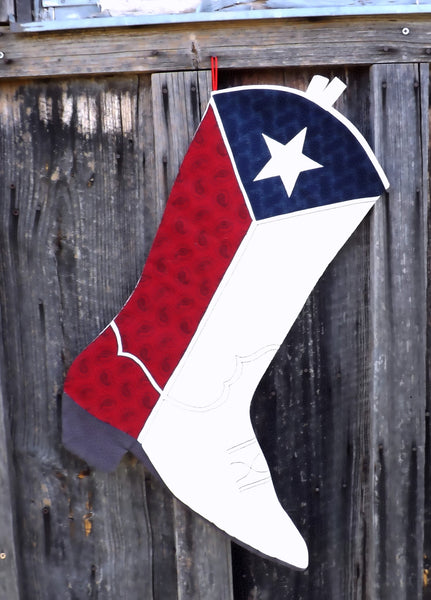 Texas Boot Christmas Stocking Quilting Pattern – StoryQuilts.com