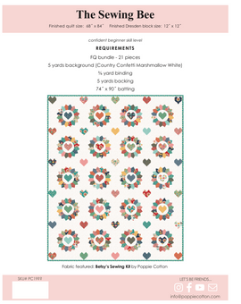 The Sewing Bee Quilt Kit featuring Betsy's Sewing Kit from Poppie Cotton