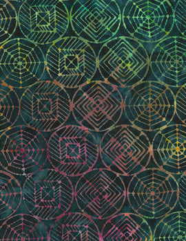 Timeless Treasures Tonga Orchid Batiks Spider Web - Abyss  Fabric - StoryQuilts.com